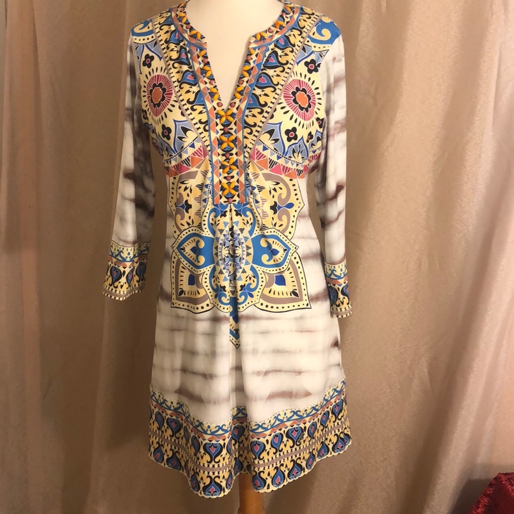 Hale Bob beaded tunic dress ~ S (4-6)